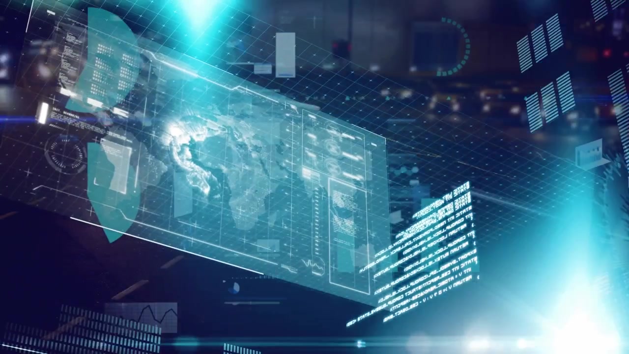 Animation of statistics and data processing over screen