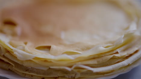 macro close-up of freshly baked pancake