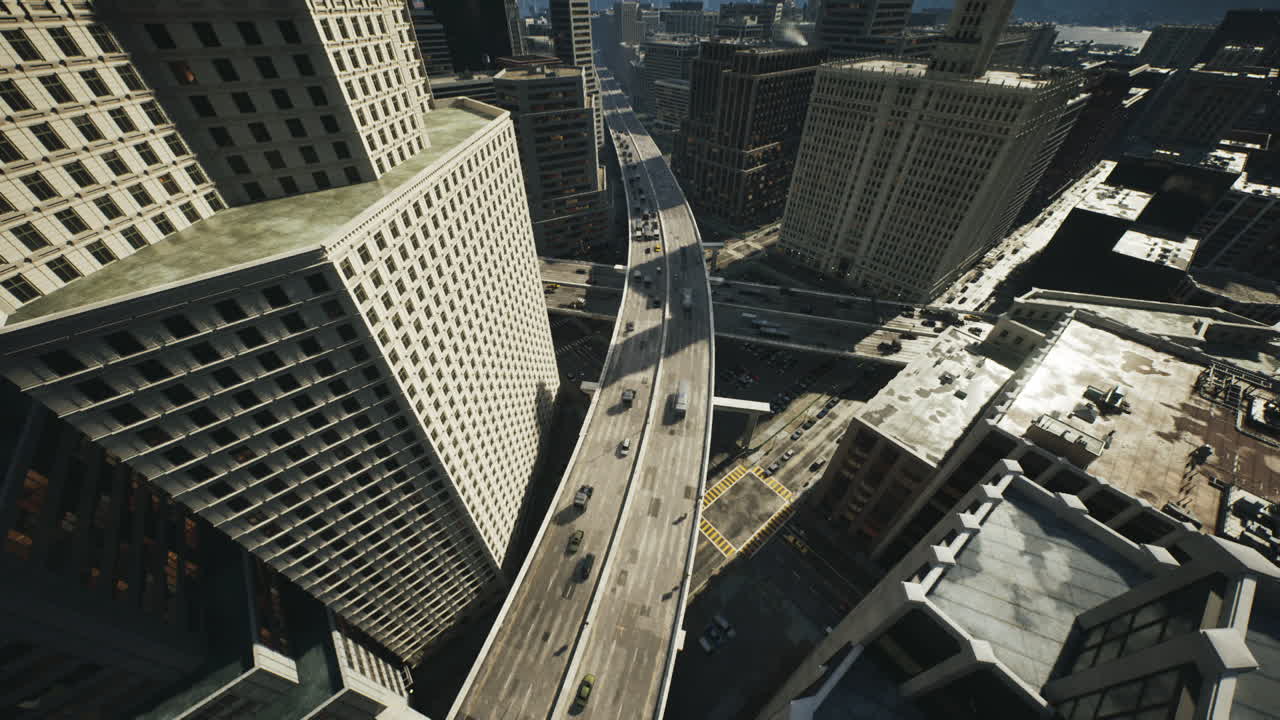 Hyperlapse of busy city traffic jams during peak hours in an urban landscape