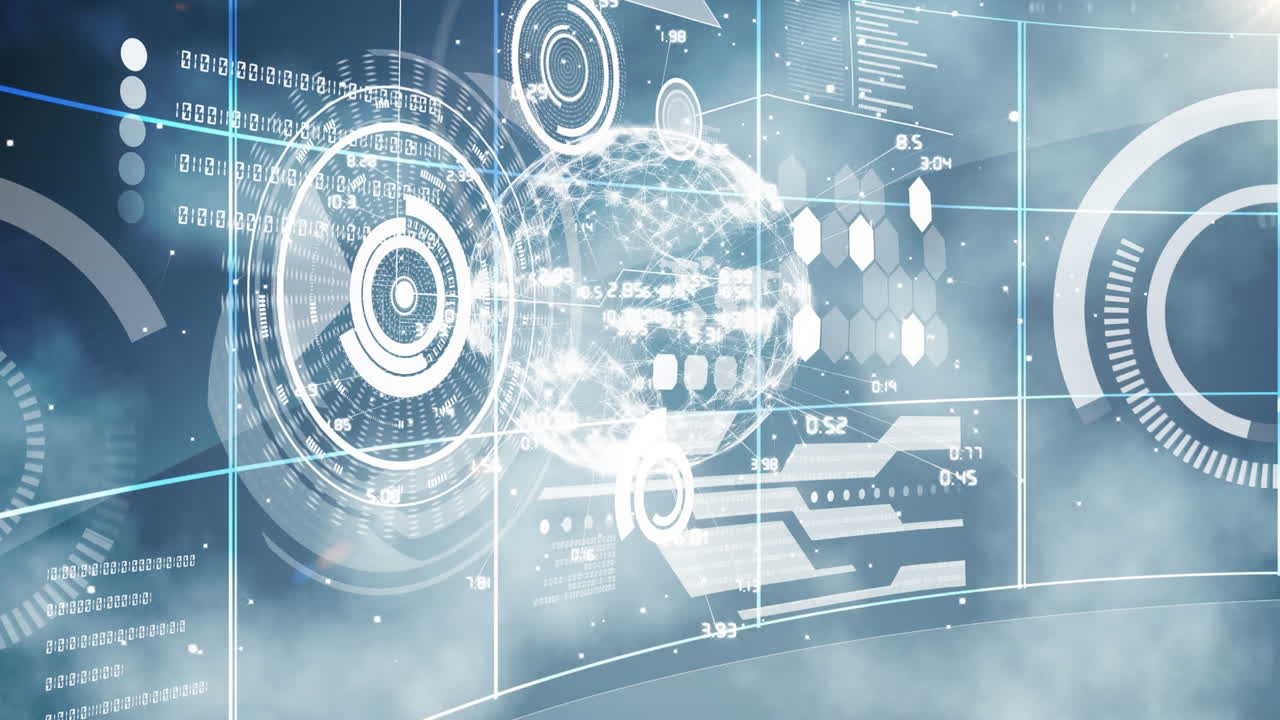 디지털 화면에서 스 ⁇  스캐닝과 데이터 처리의 애니메이션