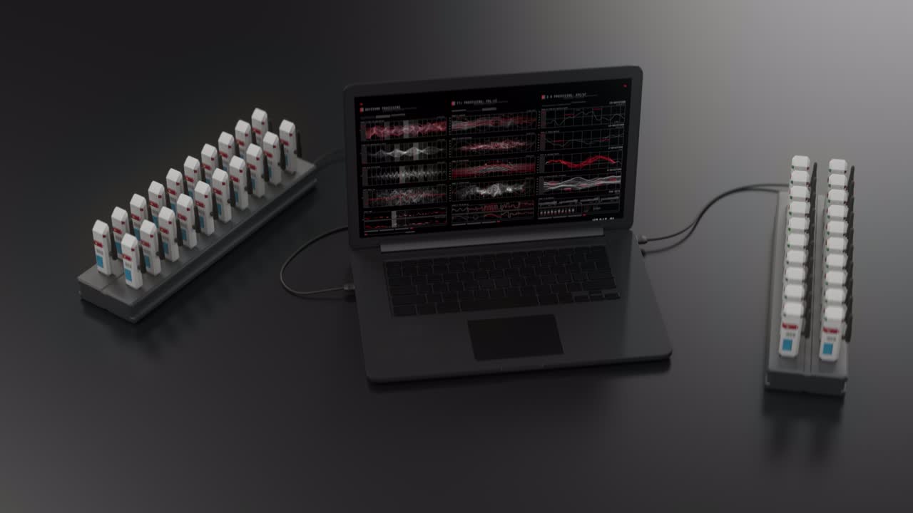 Internet bot farm operated from laptop, spreading fake news, propaganda, fraud