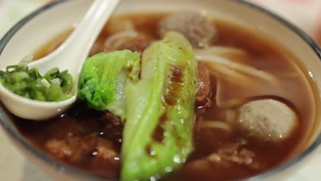 savory soup with pork balls and vegetables