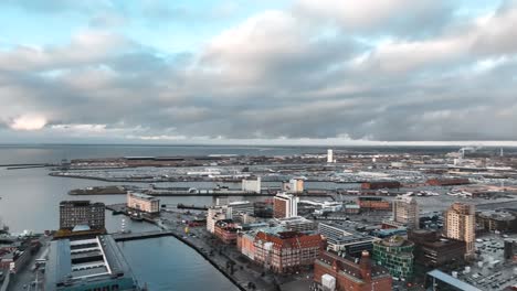 Drone-footage-of-Malmo,-Sweden