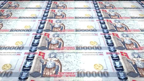 banknotes of one hundred thousand armenian drams of armenia rolling, cash money