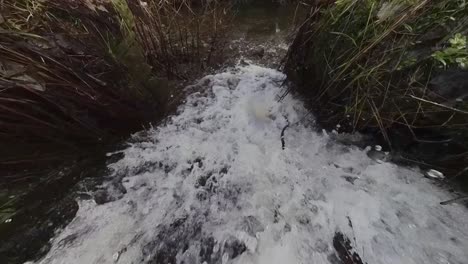 river overflow channel showing fast moving water