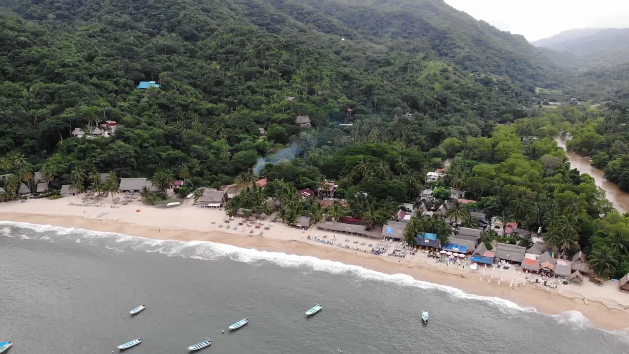 Drone shot over Yelapa, Jalisco, Mexico