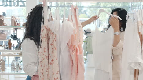 women shopping for clothes in a boutique