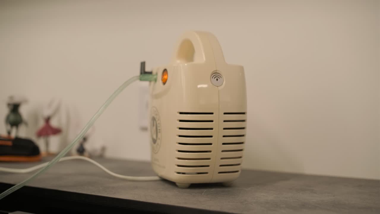 Medical Compressor Machine Operating on a Countertop