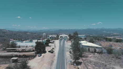 aerial shot of the arrival to badiraguato sinaloa