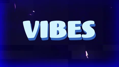 animación de texto, vibraciones, en azul pálido, con formas que se mueven sobre un fondo azul