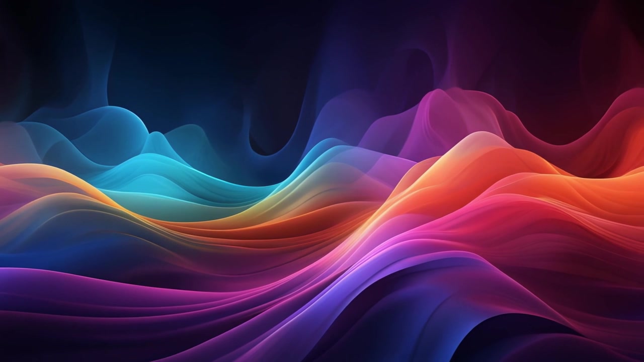 Onde Astratte e Fluide di Colori Neon Vivaci