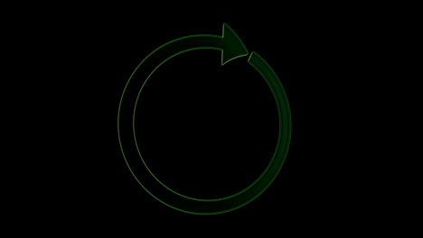 rotating green transparent arrow. (loop ready)