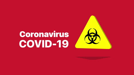 covid-19 coronavirus biohazard sign in rotating in 3d