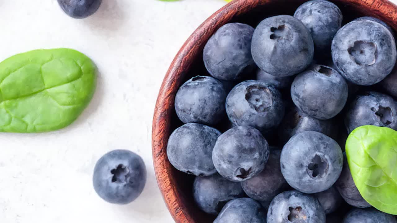 Fresh Blueberries Rotates, Fruit Background