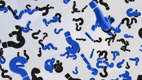 A lot of question marks. Concept of making complex decisions loop Background.