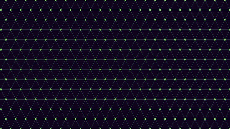Sømløs abstrakt animation af grønne glødende noder forbundet af tynde linjer på en mørk baggrund, der danner et geometrisk netværksmønster til teknologi-, data- og videnskabstemaer