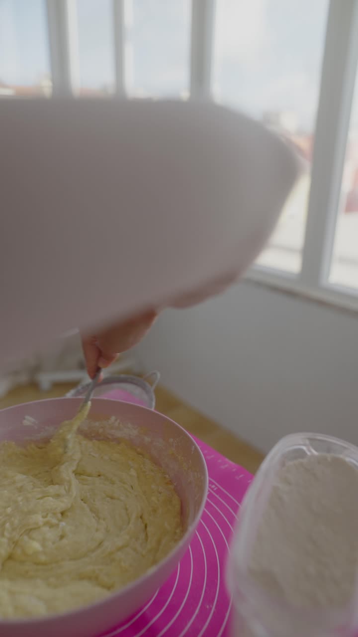 Baking a cake or bread