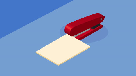 red stapler on paper