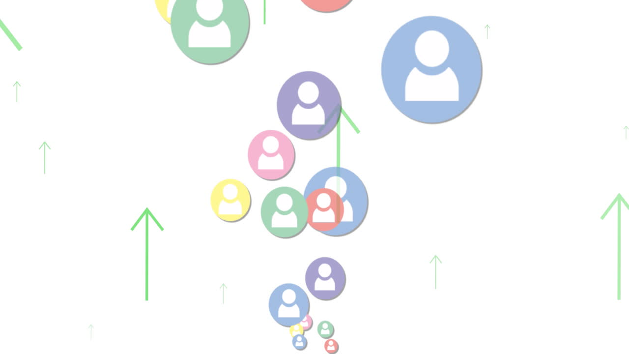 animación de iconos de medios en un fondo blanco