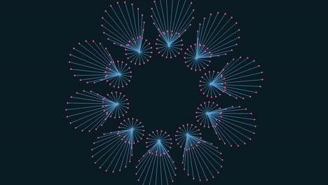 futuristic flowers pattern with neon gradient