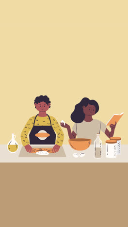 couple cooking together