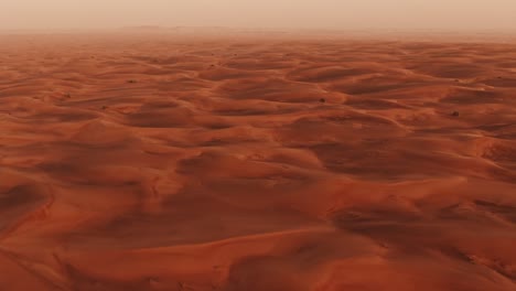 aerial view of red sand dunes