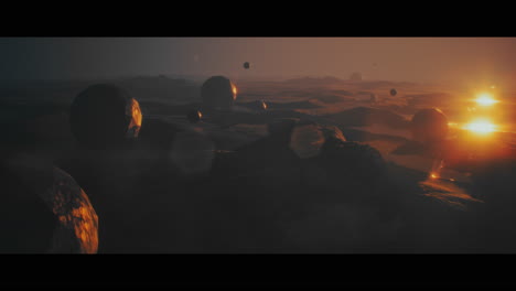 alien sunset landscape
