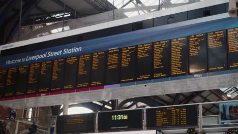 low angle view on arrival departure board