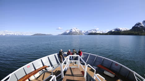 point of view time lapse of a ship cruising fast through glacier bay national park in southeast alaska