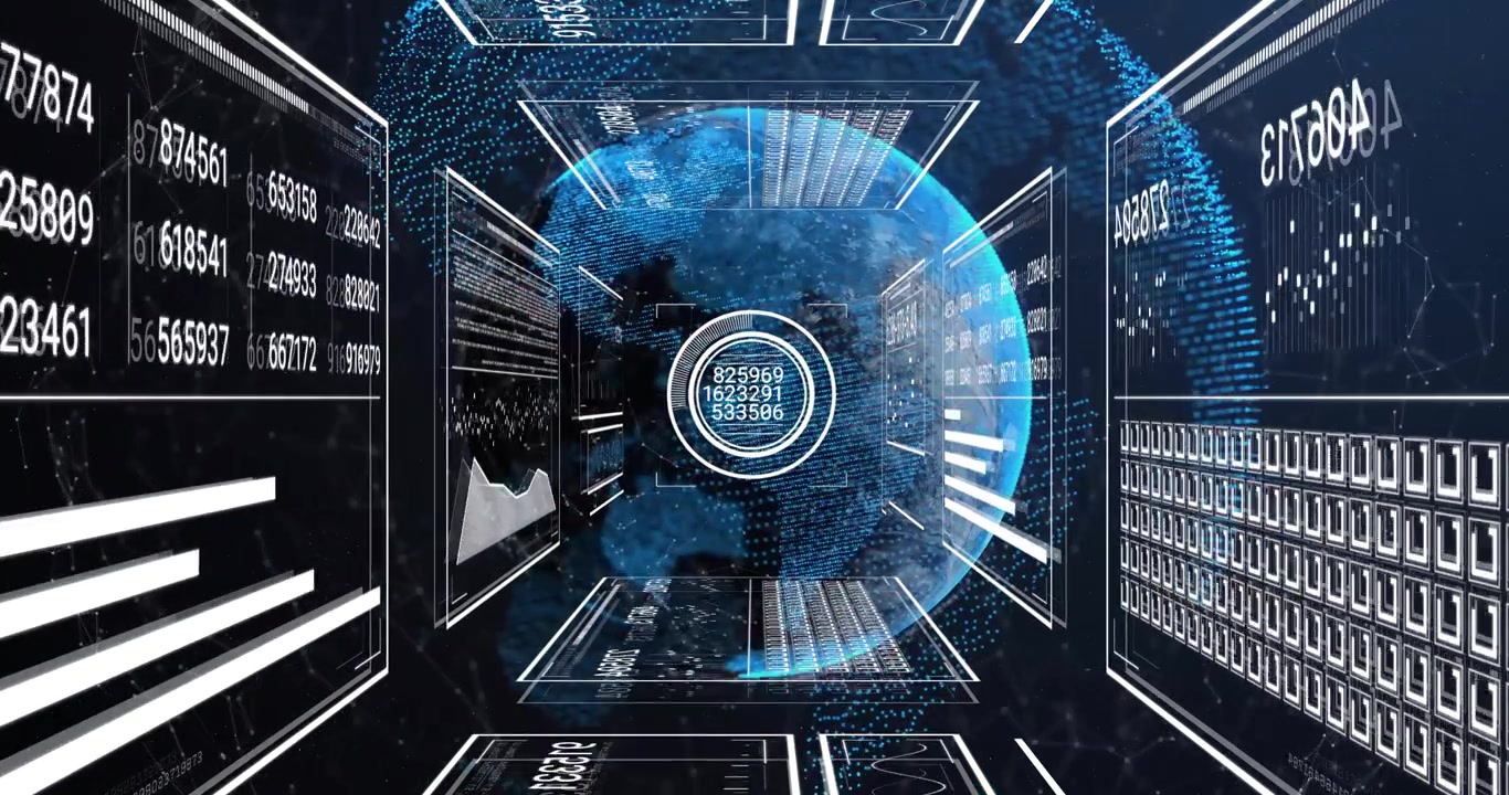 Digital Earth Globe with Data Analytics and HUD Interface