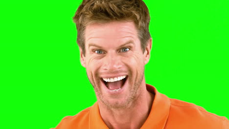 Man-being-surprised-on-green-screen