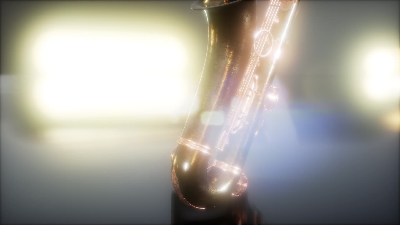 Primo piano di sassofono, strumento jazz