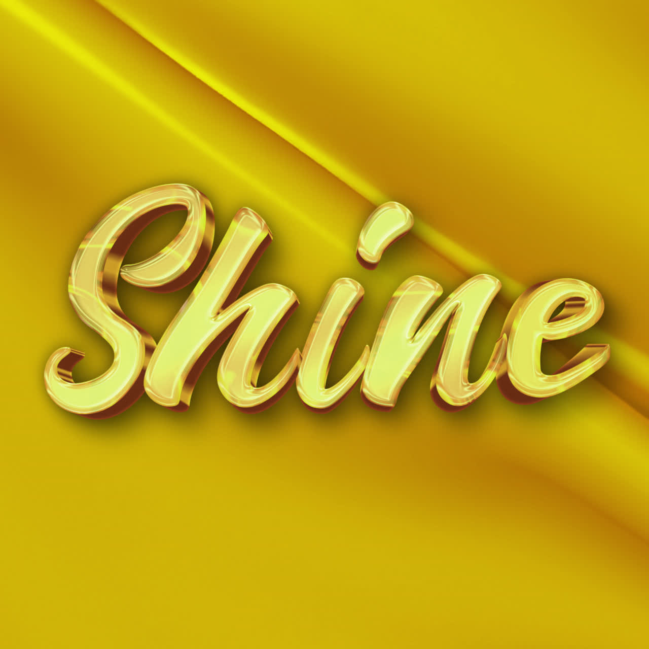Gold Shine Text on Yellow Background