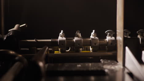 close-up view of an industrial machine