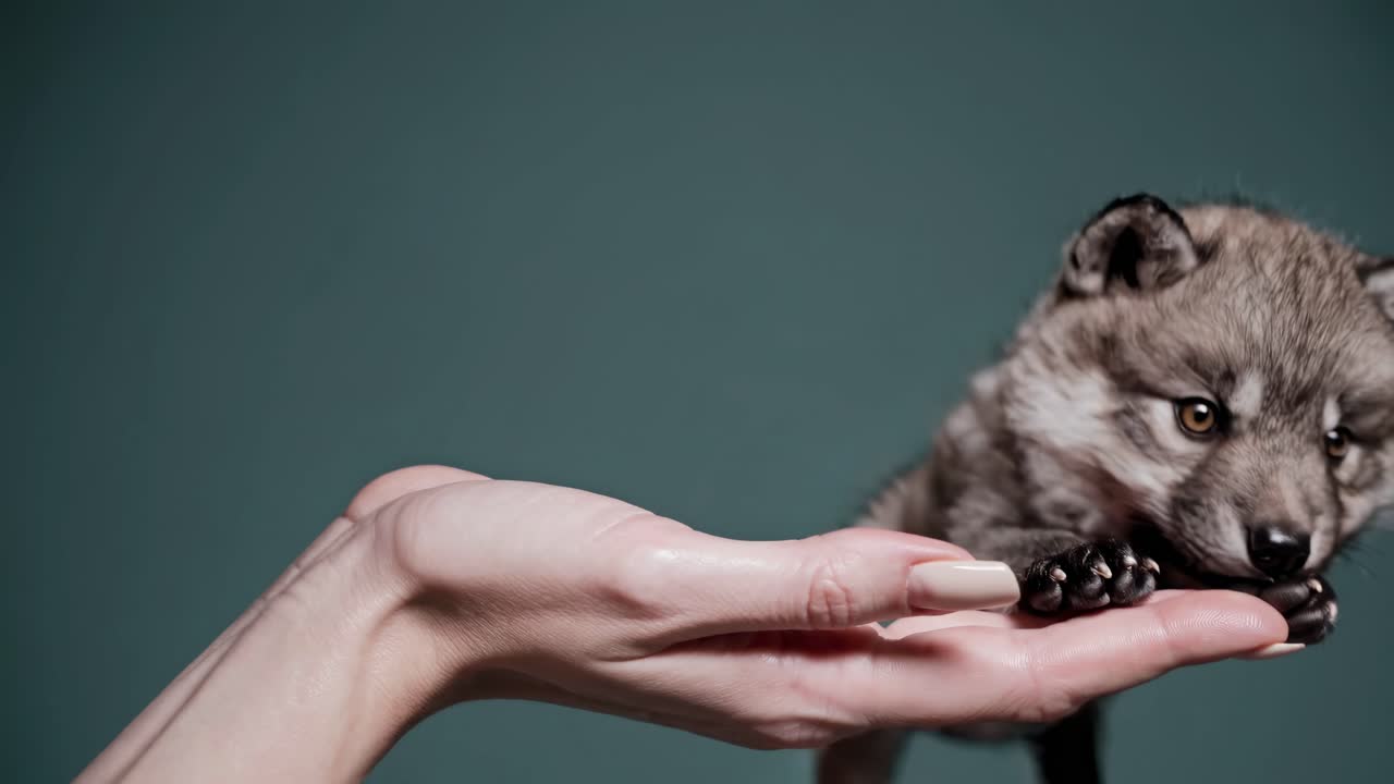 손에 든 아기 여우