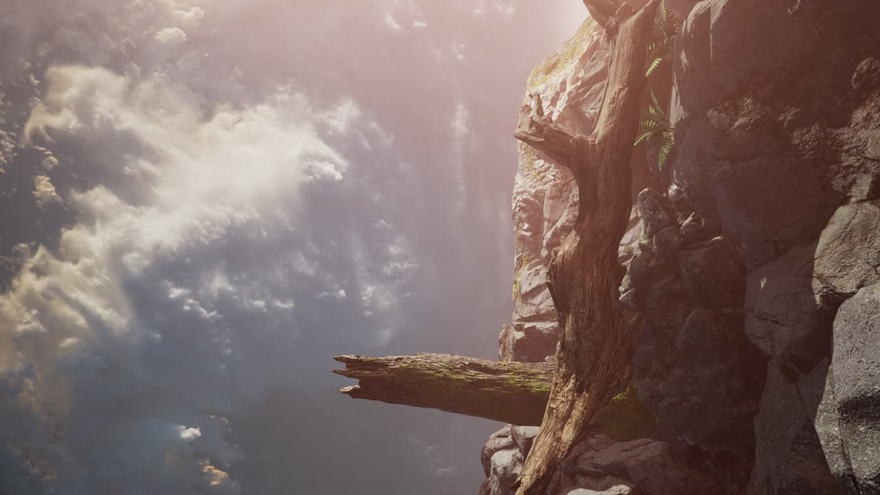 paisaje de la montaña al atardecer. increíble vista desde el pico de la montaña