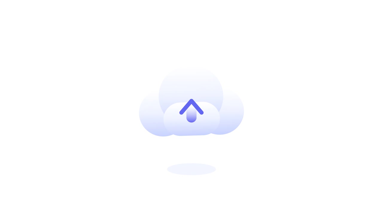 Animated Cloud Icon with Upload Arrow
