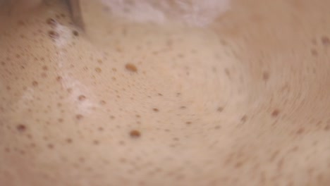 close-up of coffee foam