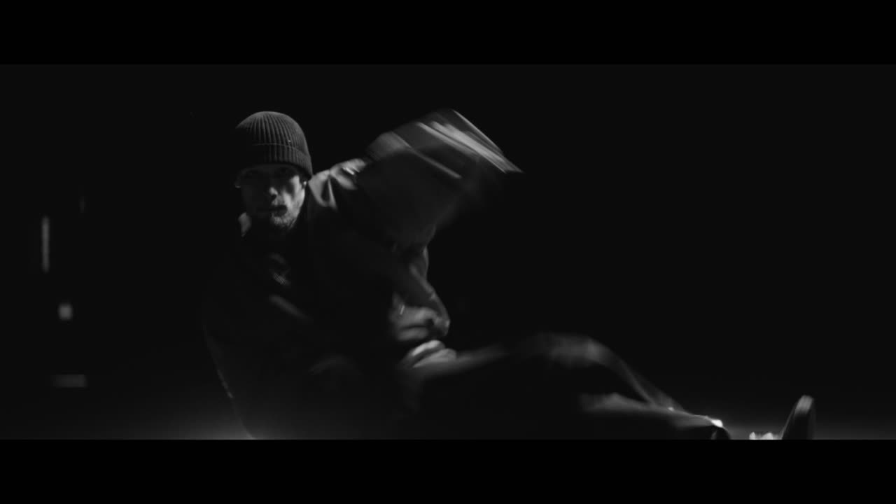 Breakdancing Performance in Black and White