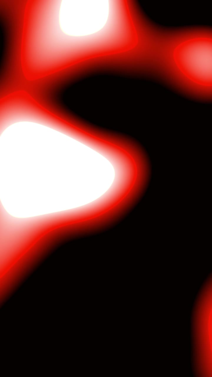 Abstract Red and White Glowing Shapes Morphing on Black Background