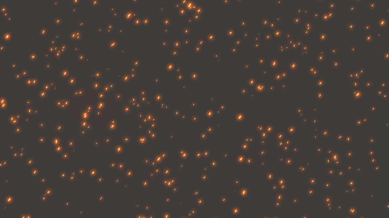 Abstract Glowing Orange Particles on Dark Background