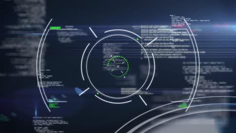 Digital-animation-of-scope-scanning-over-spots-of-light-and-data-processing-on-blue-background