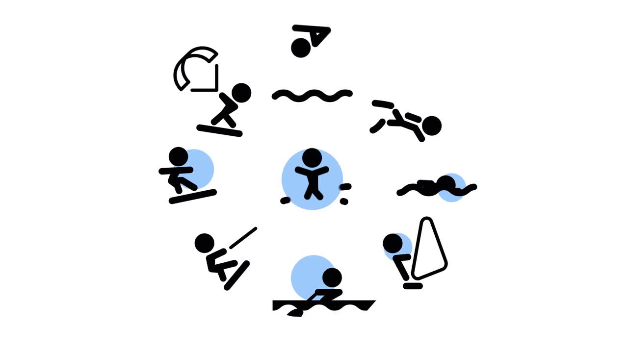 물 스포츠 아이콘