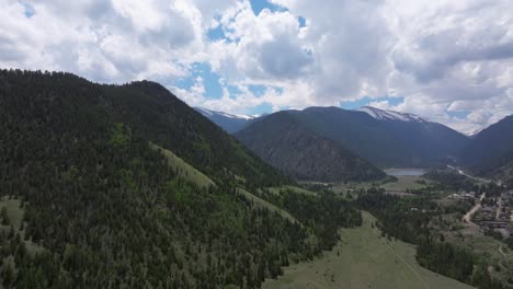 wide fly over shot of the colorado mountains