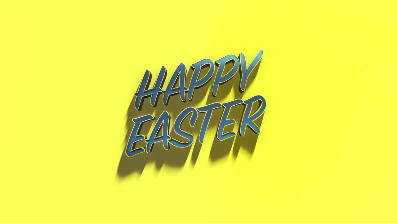 Testo moderno Buona Pasqua blu su gradiente giallo