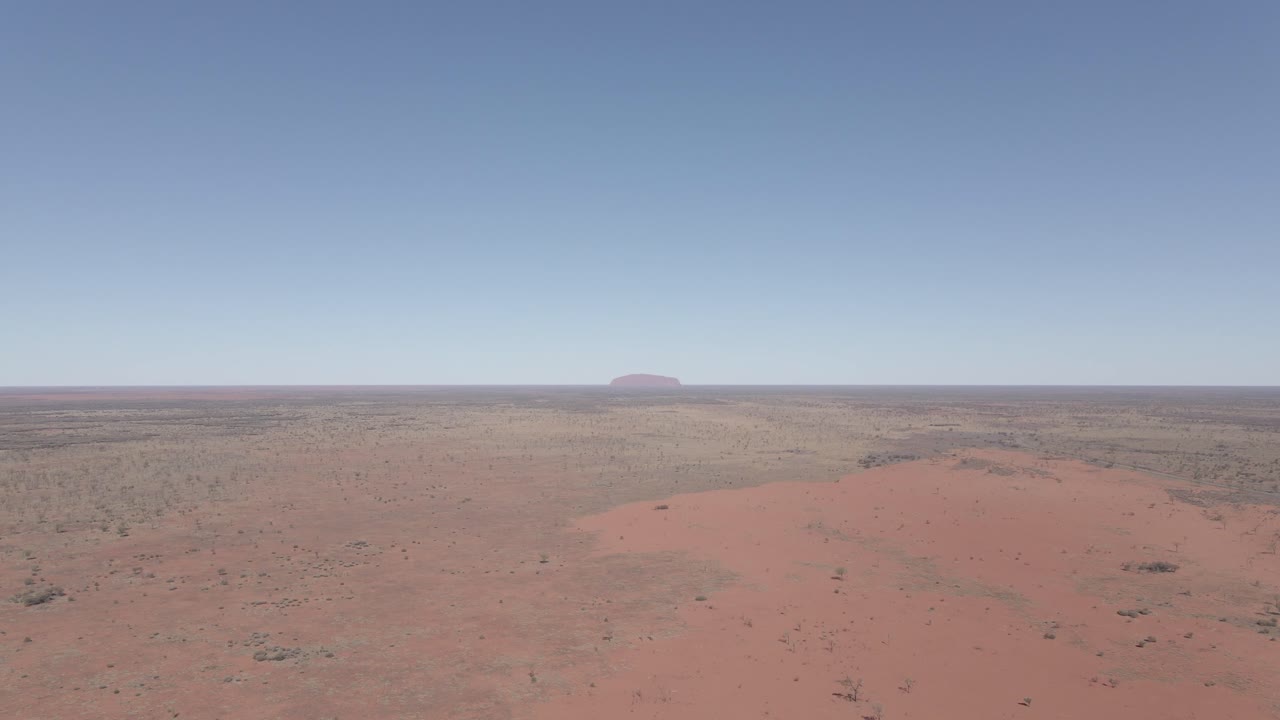 Vast Desolate Desert At Red Centre - Uluru-Kata Tjuta National Park In Northern Territory, Australia. - Aerial Wide Shot