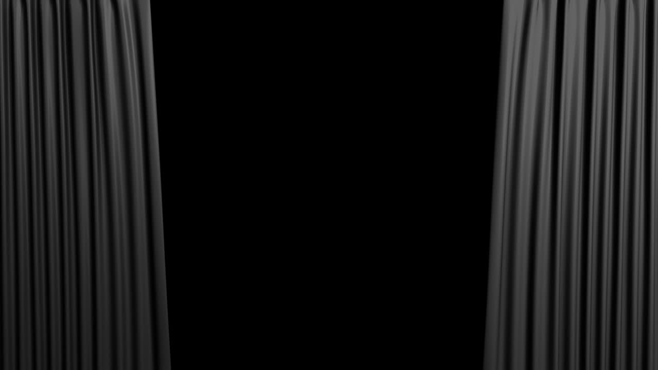 알파 배경을 가진 회색 개방 커튼