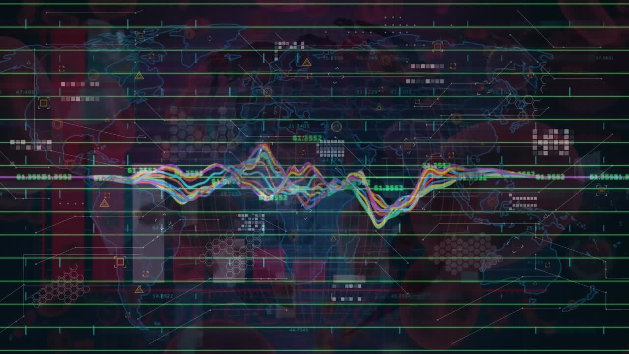 This video shows the global covid 19 pandemic and data processing concept