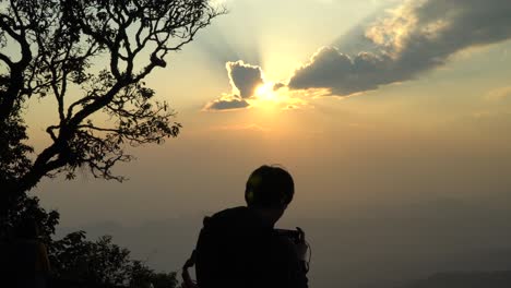 Fotografía-De-Puesta-De-Sol-En-Chiang-Mai,-Tailandia