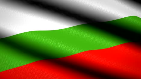 bulgaria flag waving textile textured background. seamless loop animation. full screen. slow motion. 4k video